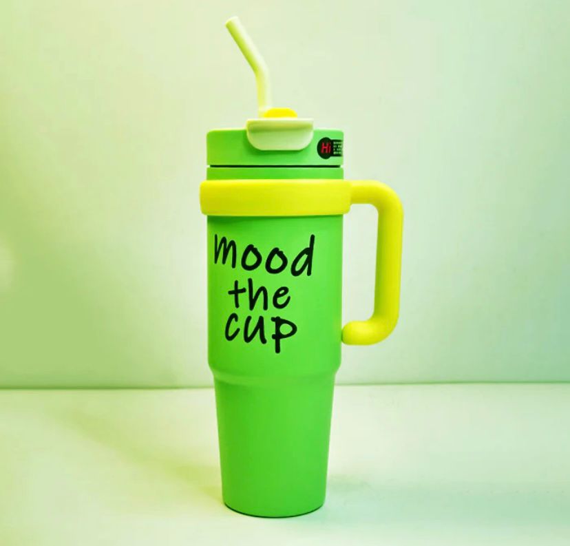 Gobelet Isotherme Mood The Cup 1L avec Paille et Poignée