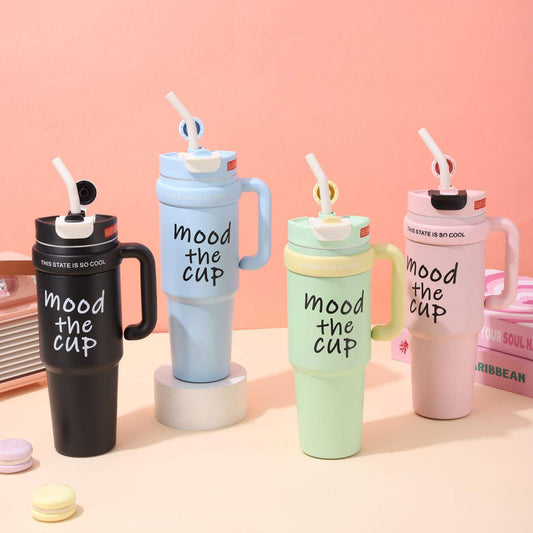 Gobelet Isotherme Mood The Cup 1L avec Paille et Poignée