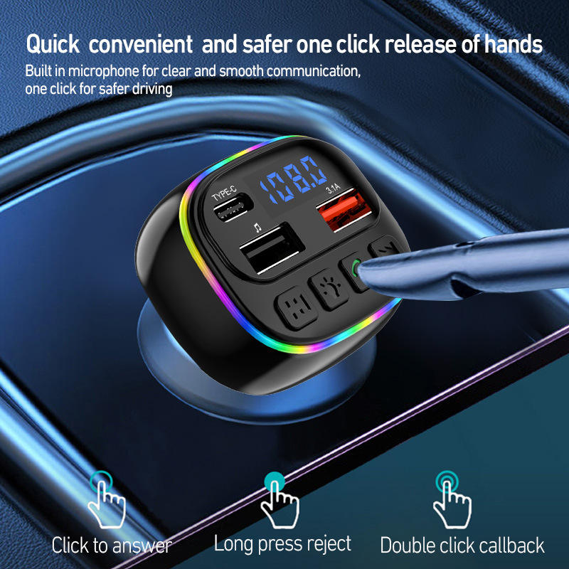 Transmetteur FM Bluetooth C22P 3-en-1 20W