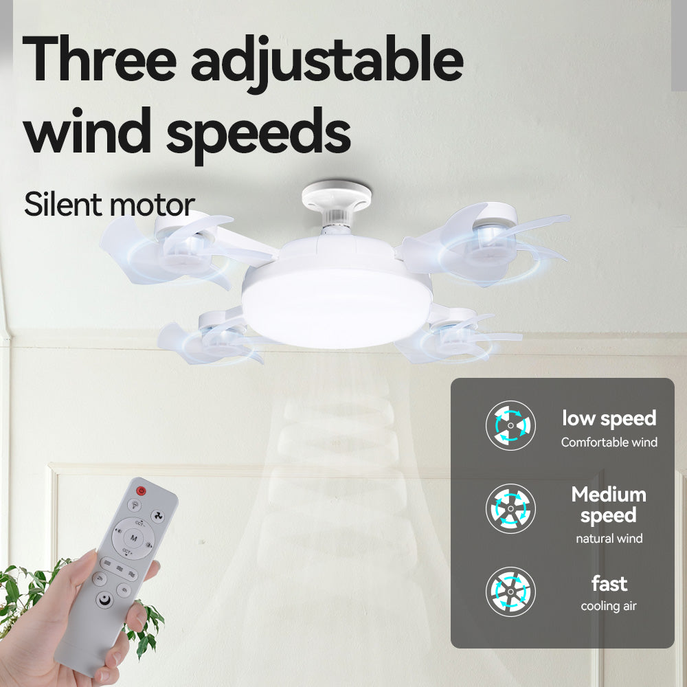 Ventilateur Plafonnier LED Pliable 4-en-1