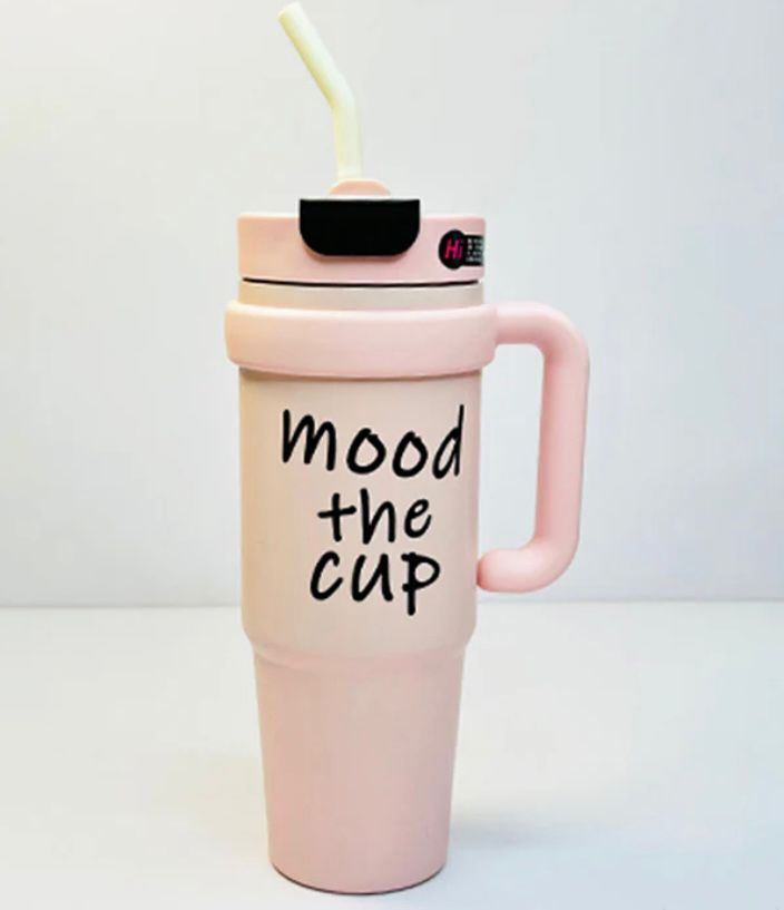 Gobelet Isotherme Mood The Cup 1L avec Paille et Poignée