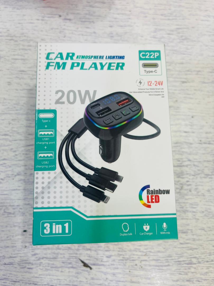 Transmetteur FM Bluetooth C22P 3-en-1 20W